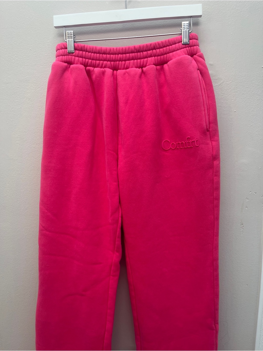 Comfort Embroidered Hot Pink Fleece Joggers